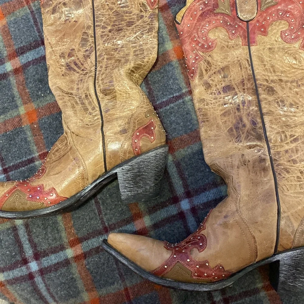 Sterling River Boots Brown and Red Western Boots. - Picture 5 of 11